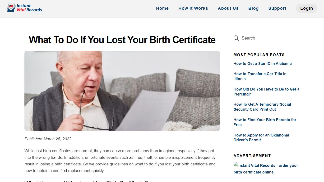 What To Do If You Lost Your Birth Certificate - InstantVitalRecords